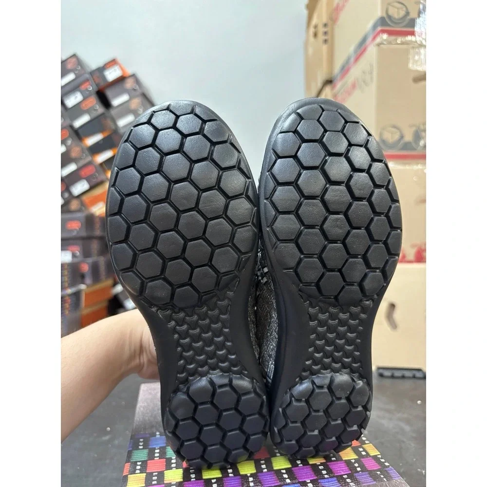 Bernie Mev Victoria Pewter Black Reflective Woven Sneakers Womens 38 US 7 NEW